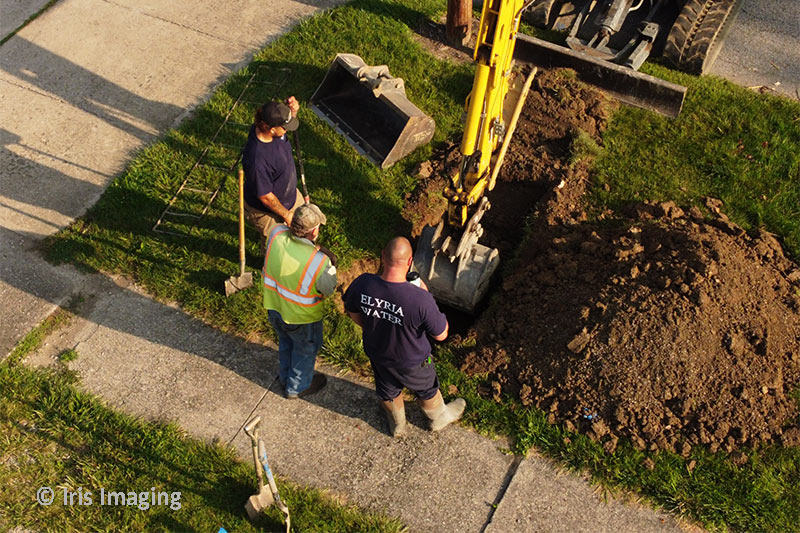 Elyria Water Department replacing a shut off valve