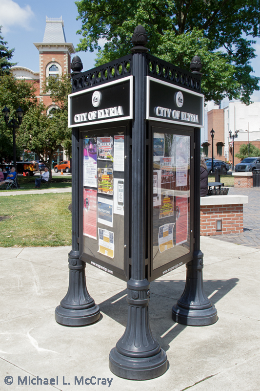 Kiosk showing events in the city.