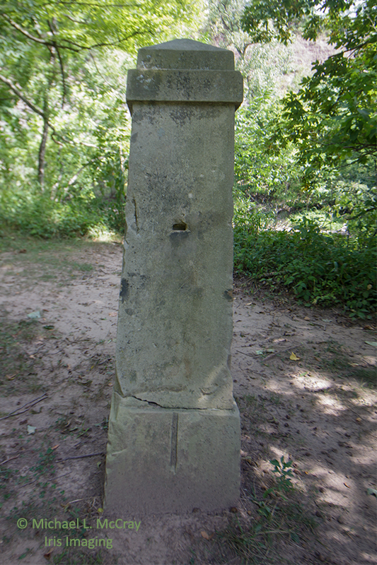 Sandstone marker of the junctions of the lots making Brownhelm Township