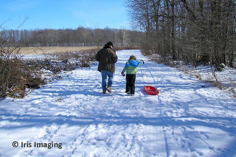 Going sledding on the south trail
