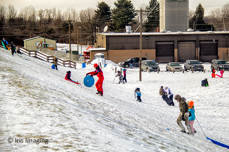 Sledding at Oberlin Reservoir